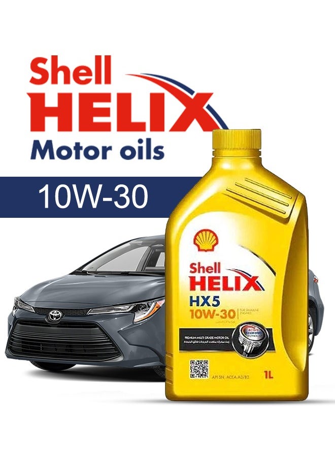 Shell Engine Oil – For TOYOTA Corolla  2024 - 2006، 5 Liter، viscosity 10w30 Shell - With Engine Oil Filter - 2006 2007 2008 2009 2010 2011 2012 2013 2014 2015 2016 2017 2018 2019 2020 2021 2022 2023 2024 