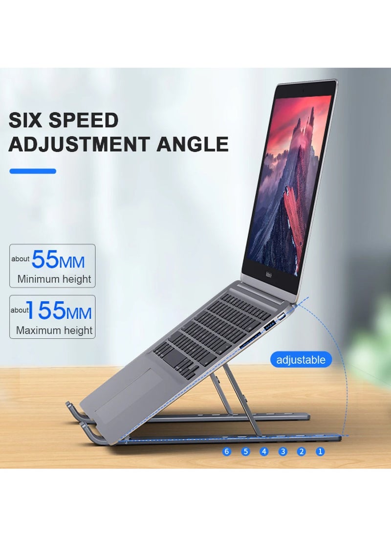 LIMITLESS Laptop Stand Foldable 10-level Adjustable Stand, Ventilation, Heat Dissipation, Aluminum Alloy + silicone  - Image 2