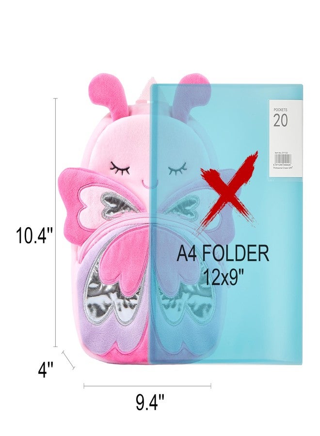 NICE CHOICE Cute Toddler Backpack Toddler Bag Plush Animal Cartoon Mini Travel Bag for Baby Girl Boy 2-6 Years, Little Butterfly-pink, Modern, Custom - Image 2