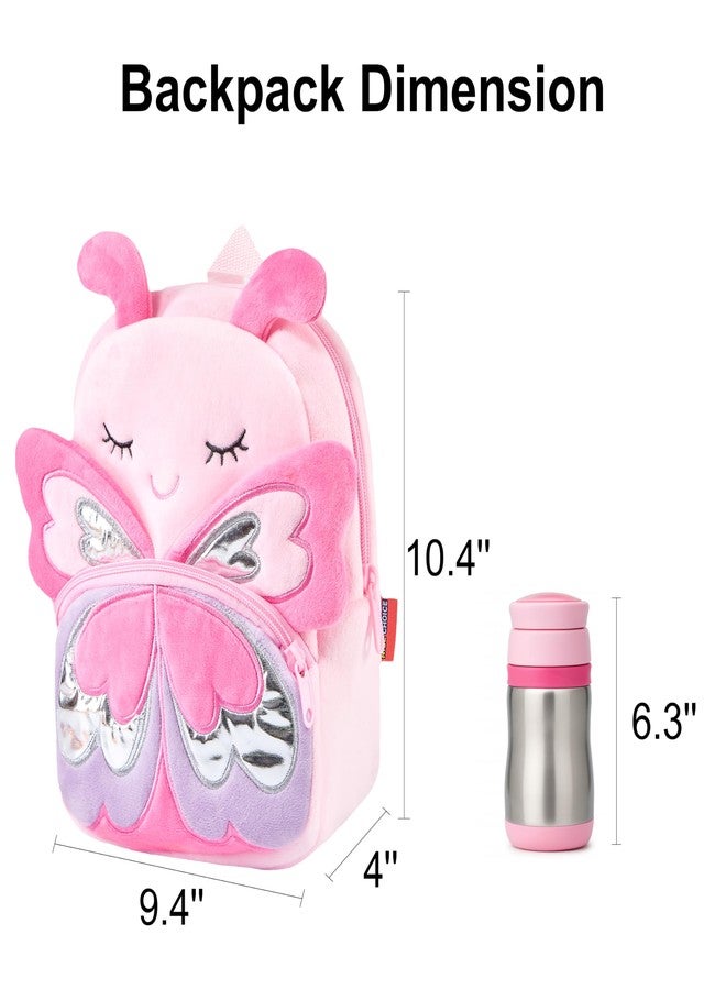 NICE CHOICE Cute Toddler Backpack Toddler Bag Plush Animal Cartoon Mini Travel Bag for Baby Girl Boy 2-6 Years, Little Butterfly-pink, Modern, Custom - Image 5