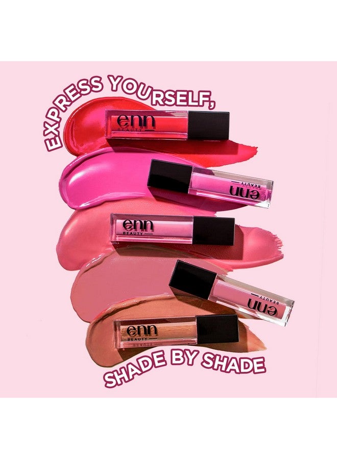 ENN Long Lasting Semi Matte Liquid Lipsticks With 12 Hour Coverage Transferproof Highly Pigmented Goodness Of Natural Ingredients With Intense Color Compact (Pack Of 5) - Image 2