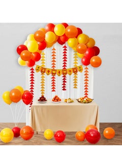 Party Propz Party Propz Baby Annaprashan Decoration Items Bengali - 47Pcs Annaprasana Decoration Backdrop Balloons with Annaprashan Banner, White Net Curtain and Triangle Hanging, Rice Ceremony Decorations Items  - Image 1