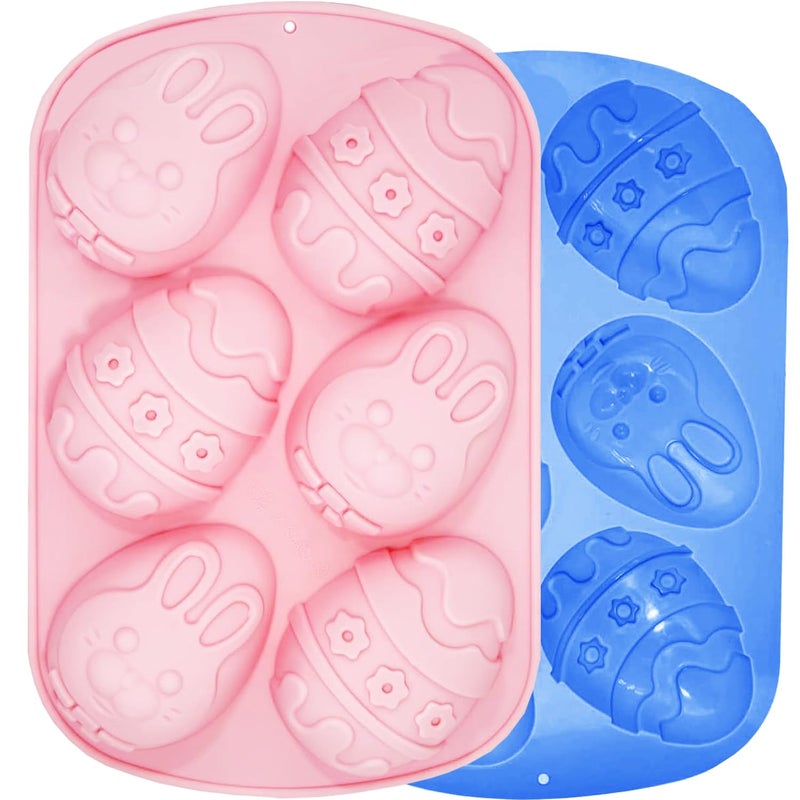 EASHOPBAL Easter Chocolate Molds Silicone Large, 3.5" Easter Egg Molds for Chocolate Baking Soap Gummy Candy Resin Wax Melts Ice Cube Jelly - Image 1