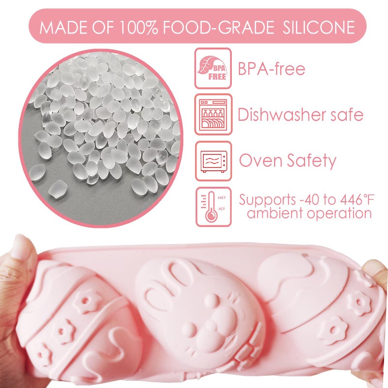 EASHOPBAL Easter Chocolate Molds Silicone Large, 3.5" Easter Egg Molds for Chocolate Baking Soap Gummy Candy Resin Wax Melts Ice Cube Jelly - Image 2