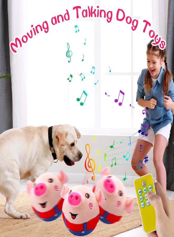 LAIAMER Interactive Plush Dogs Toys, Interactive Puppy Toy Bouncing Rolling Dogs Ball Remote Control Dog Toy with Music, Self Moving Pet Toys for Small/Medium/Large Bored Dog to Keep Them Busy(Pig) - Image 2