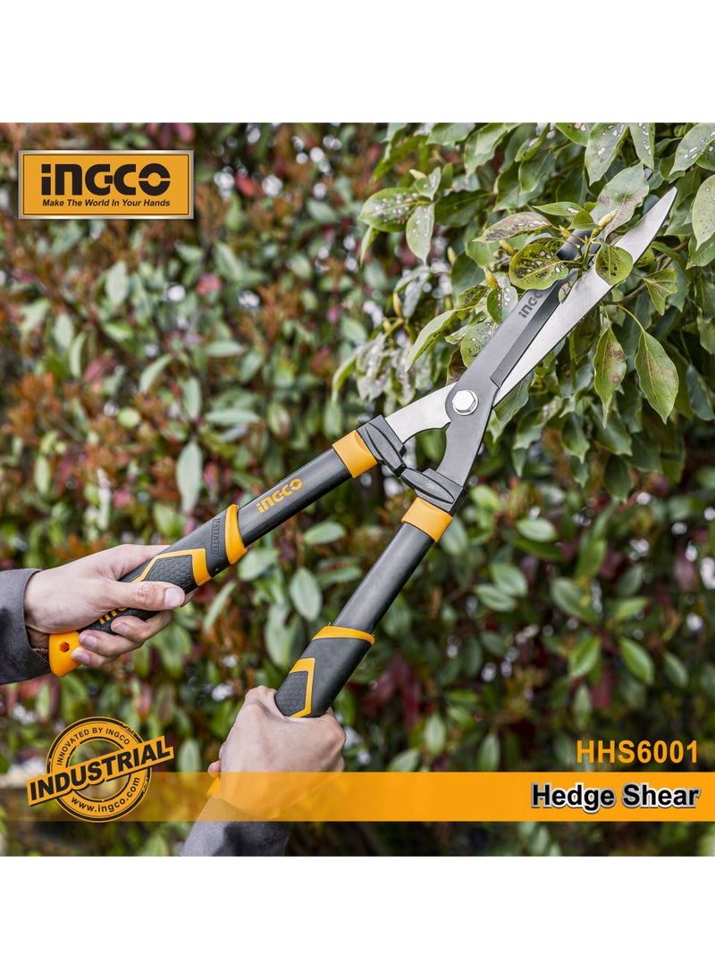 INGCO Hedge shear (Tree shears) with high performance 575mm(23"), Model : HHS6001, Brown with Orange Colour  - Image 2