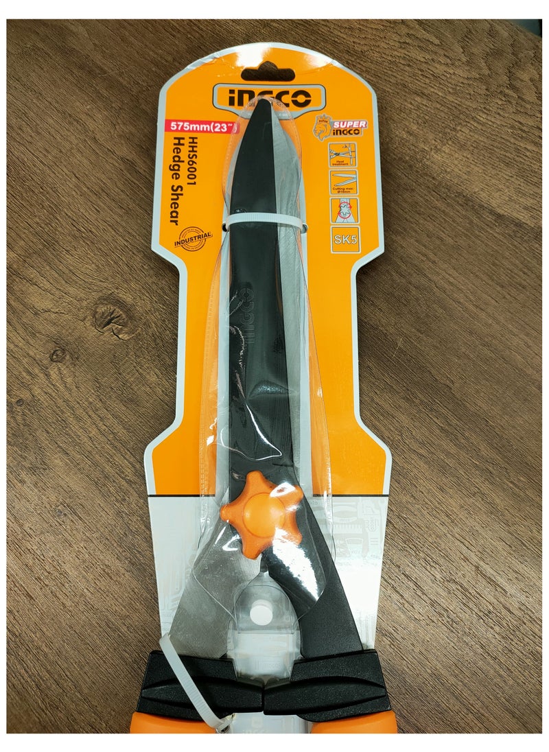 INGCO Hedge shear (Tree shears) with high performance 575mm(23"), Model : HHS6001, Brown with Orange Colour  - Image 3