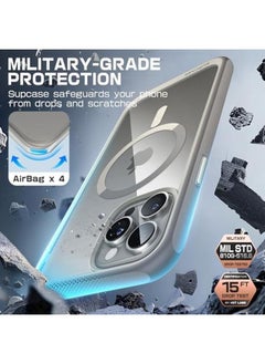 SupCase Unicorn Beetle Mag Case For Iphone 15 Pro 6.1" 2023 Compatible With Magsafe Shockproof Protective Slim Clear Case Gray  - Image 4