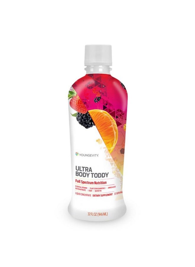 يونغيفيتي Youngevity Ultra Body Toddy™ - مكمل غذائي متعدد الفيتامينات والمعادن يحتوي على أكثر من 100 عنصر غذائي للرجال والنساء - امتصاص معزز - مغذيات نباتية - أحماض أمينية (32 أونصة سائلة، عبوة من قطعتين)  - Image 1