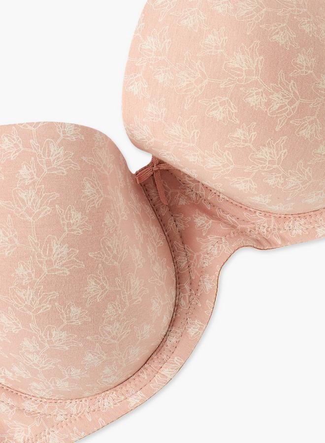 Splash FAV Printed Wired Demi Bra with Hook and Eye Closure - Image 2