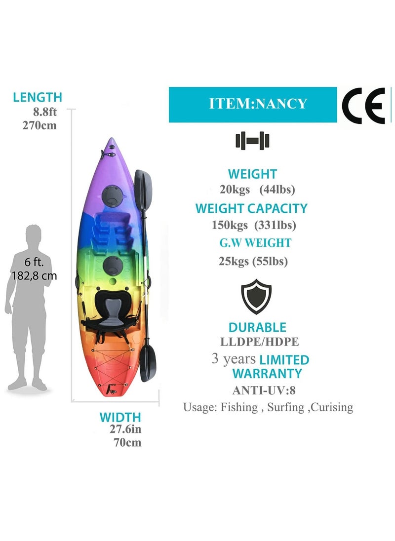Seven Seas - Seas Nancy 2.7 Meters Single Kayak Apple Green Ocean Blue Black - Image 1