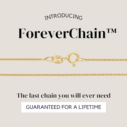 KISPER Italian 18K Gold Plated 925 Sterling Silver Diamond Cut Box Link Chain Necklace – for Women & Men with Spring Ring Clasp – Made in Italy, 18" - Image 2