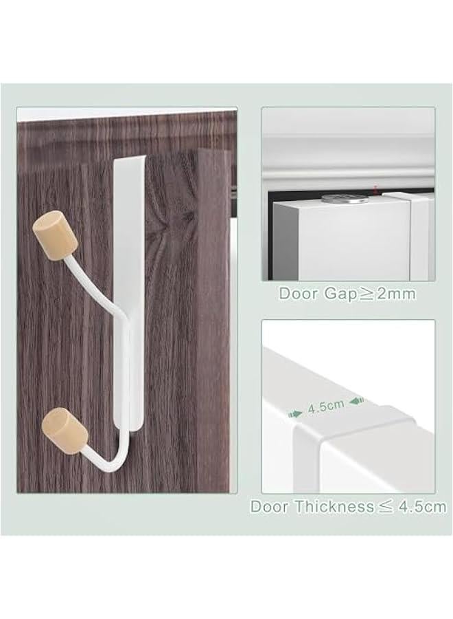 RCCO Over Door Hooks, 3 Pack White Door Hooks for Hanging Metal Door Hanger Hook Wood Hooks for Hanging Clothes, Hats, Robes, Towels - Image 5