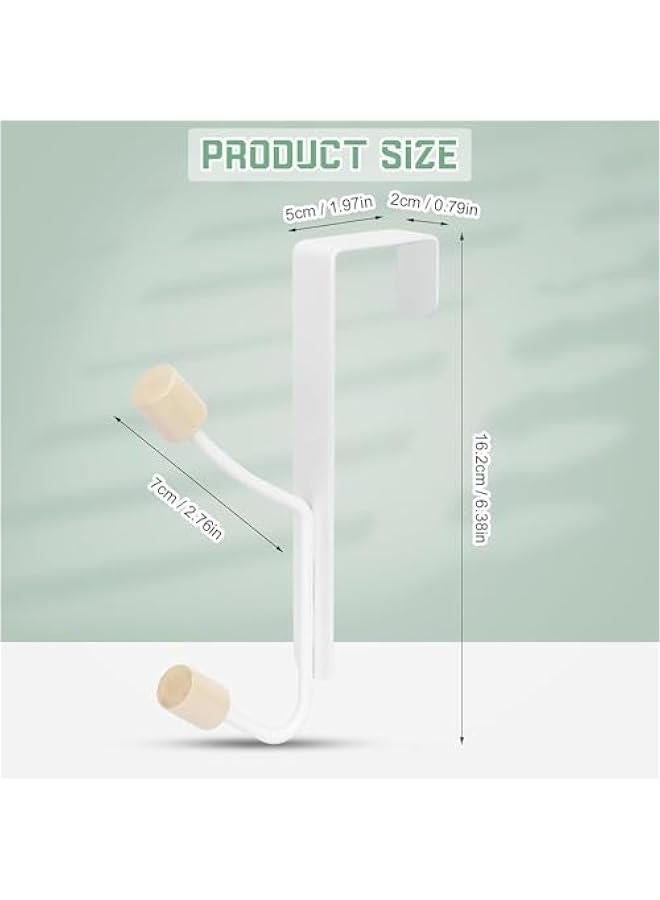 RCCO Over Door Hooks, 3 Pack White Door Hooks for Hanging Metal Door Hanger Hook Wood Hooks for Hanging Clothes, Hats, Robes, Towels - Image 3