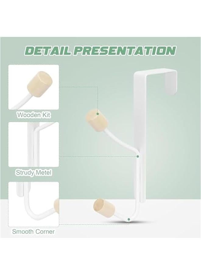 RCCO Over Door Hooks, 3 Pack White Door Hooks for Hanging Metal Door Hanger Hook Wood Hooks for Hanging Clothes, Hats, Robes, Towels - Image 4