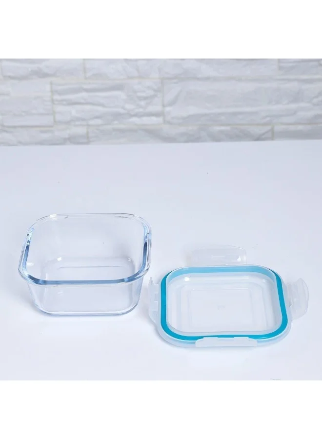 دانوب هوم Cloc Glass Storage Sq 320ml, Clear, Borosilicate Glass, Food Storage Container For Meal Preparation