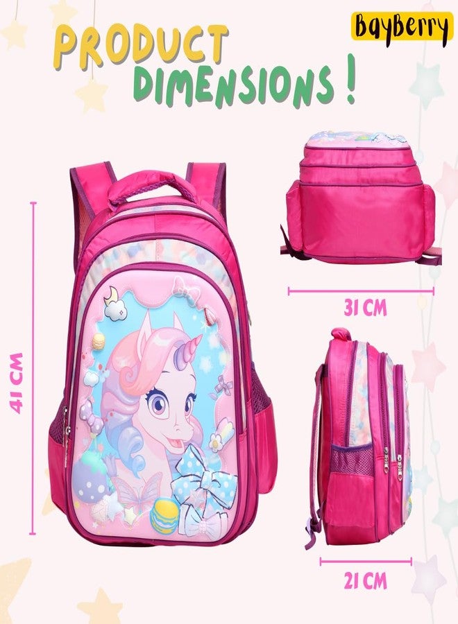 BayBerry Unicorn School Backpack for Girls, Boys and Toddlers, Stylish, Durable, Waterproof, Cute Birthday Gift. (Pink) - Image 5