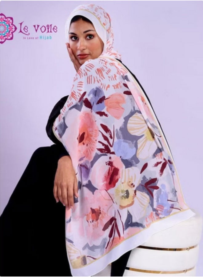 Le Voile Soft Digital Chiffon Scarf – 200×70cm Lightweight & Elegant