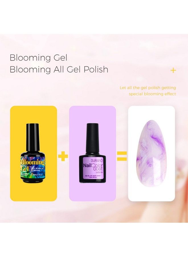 BURANO Nail Blooming Gel Uv Led Clear Blooming Gel Nail Polish For Spreading Effect 15Ml 0.5 Floz With Nail Brush (Blooming Clear) - Image 5