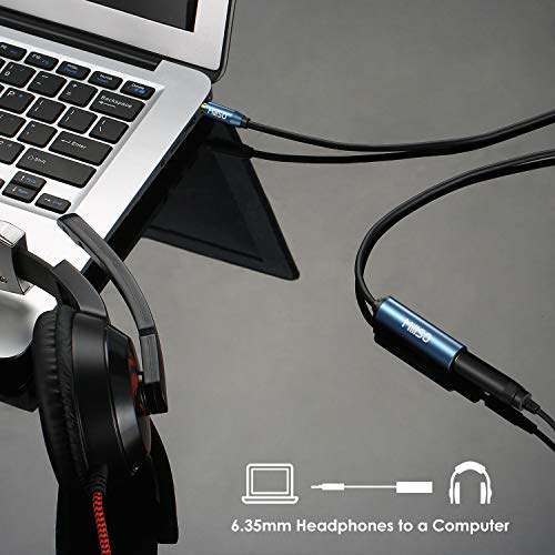 MillSO 1/4 to 3.5mm Headphone Adapter, 6.6 Feet TRS 6.35mm Female to 3.5mm Male 1/8 to 1/4 Stereo Audio Adapter for Guitar Amplifiers, Piano, Home Theater Devices, Phone, Laptop, Headphones - 6.6 Ft - Image 2