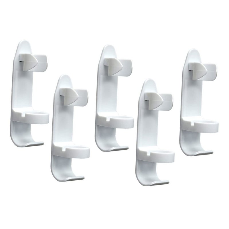 Amosfun 5 Pack Wall Mounted Electric Toothbrush Holder With Adhesive Back Design Space Saving Bathroom Organizer For Electric Toothbrushes And Towels Rack Easy Installation White - Image 2
