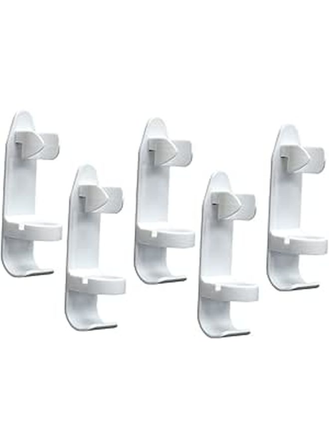 Amosfun 5 Pack Wall Mounted Electric Toothbrush Holder With Adhesive Back Design Space Saving Bathroom Organizer For Electric Toothbrushes And Towels Rack Easy Installation White - Image 1