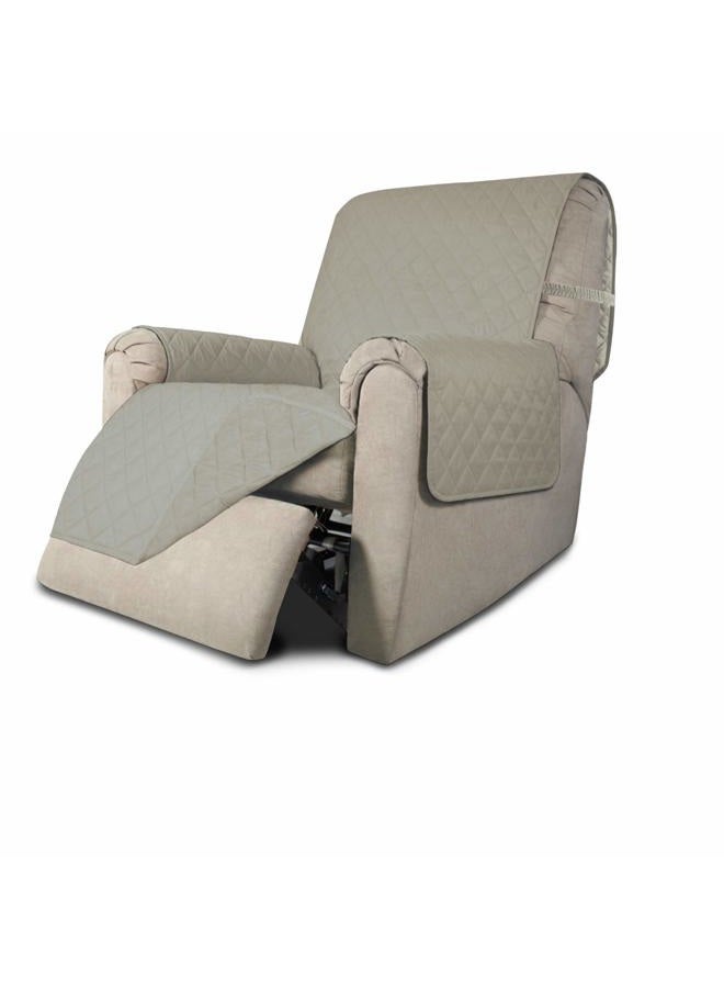 Easy-Going Recliner Chair Slipcover Reversible Sofa Cover Water Resistant Couch Cover Furniture Protector with Elastic Straps for Pets Kids Children Dog Cat (Recliner, Beige/Beige) - Image 1