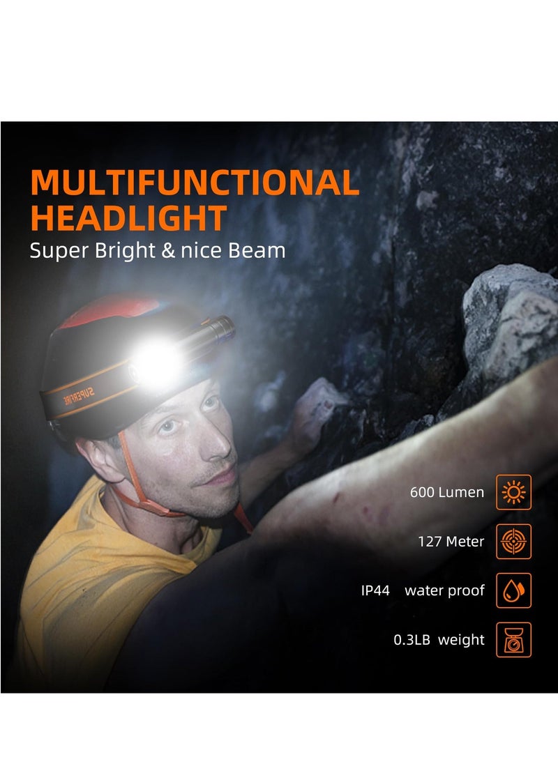 Loquat Magnetic Work Light, Detachable Head Lamp, 600-Lumen Headlamp Flashlight, Small Magnetic Led Lamp, Portable Outdoor Light With Headband, for Camping, Running, Maintenance, Auto Repair - Image 5