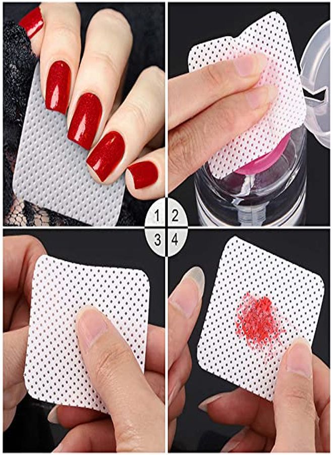 BTYMS 1000Pcs Nail Wipes Lint Free Gel Nail Polish Removers Cotton Pads Eyelash Extension Glue Cleaning Wipes  - Image 4