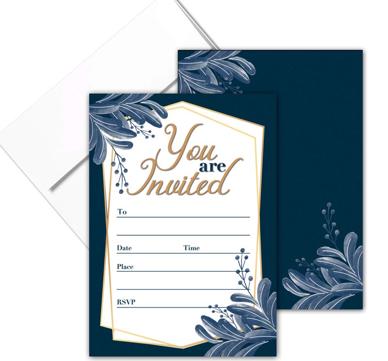 Stonehouse Collection | You Are Invited Formal Fill-in Party Invitations With Envelopes | 25 Invites & Envelopes | Wedding, Baby Shower, Rehearsal Dinner, Birthday Party (Formal Your Invited) - Image 1