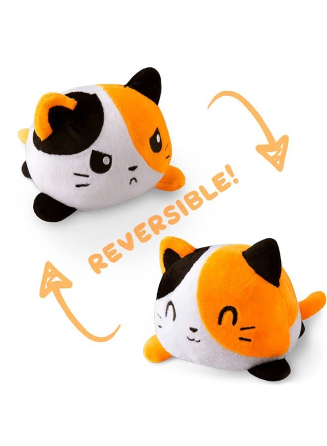 TeeTurtle The Original Reversible Cat Plushie - Calico - Cute Sensory Fidget Stuffed Animals That Show Your Mood - Image 3
