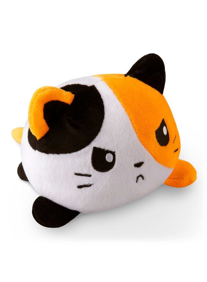 TeeTurtle The Original Reversible Cat Plushie - Calico - Cute Sensory Fidget Stuffed Animals That Show Your Mood - Image 1