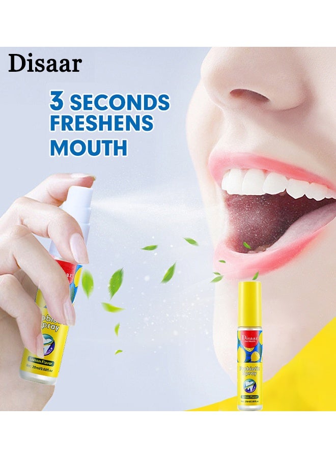 Disaar Probiotic Freshness Breath Spray, Multi Effeet Fresh Oral Spray 20ml, Bad Breath Treatment For Adults, Lemon Flavor Mouth Freshener, Effective Mouth Spray, Breath Freshener Spray, Oral Care Spray, Mouth Healthy Care - Image 2