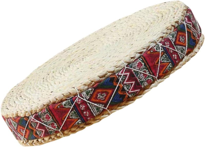 PRETYZOOM Hand Woven Straw Floor Pillow Yoga Seat Cushion for Meditation Natural Woven Design Comfortable Sitting Cushion for Living Room Bedroom and Zen Spaces - Image 1