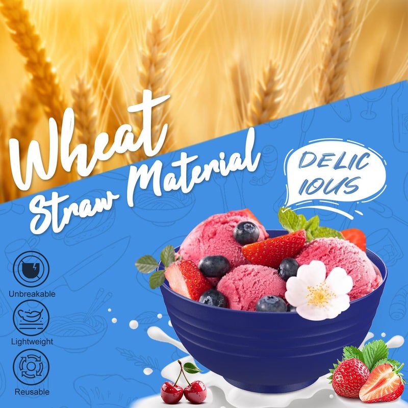 Perlapoc Dinnerware Set 40 PCS Wheat Straw Dishes Set - Service for 8 Unbreakable Plastic Dish Set Microwave Safe Plates and Bowls Sets Lightweight Cups Sets Outdoor Dishes - Island Colors - Image 4
