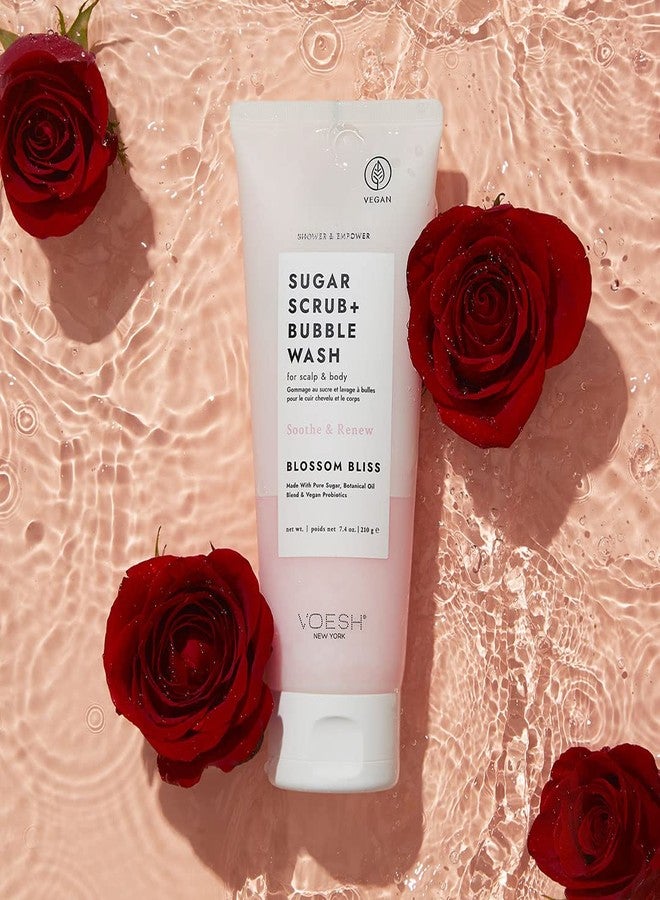 VOESH Sugar Scrub + Bubble Wash, Exfoliating Body Scrub & Body Wash, Blossom Bliss 2 Pack, Scalp Scrub, Scalp Care, Shower Sugar Scrub, Vegan Body Care - Image 2