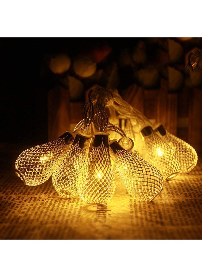 Generic Crystal Zone Combo of 16 LED Big Metal Rain Drop Shape Decorative LED Fairy String Starry Lights and 16 LED 4 Meter Silicone Blooming Flower Fairy String Lights Pack of 2  - Image 4