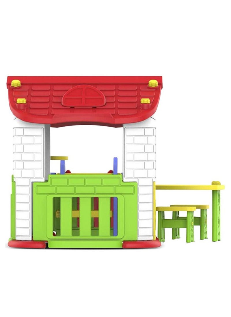 Toy Monarch - Big Happy Playhouse with slide and Chairs - Image 1