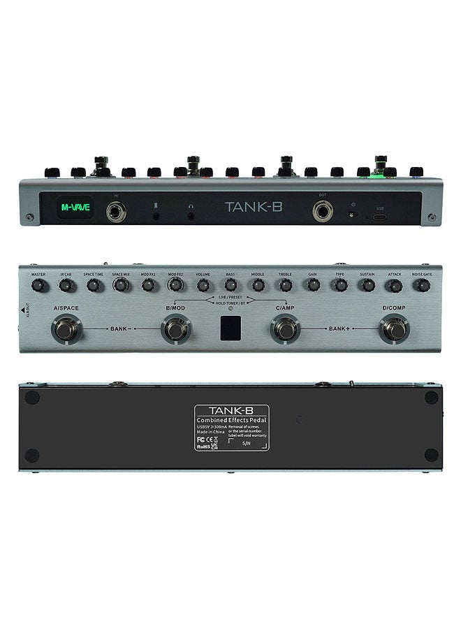 Generic Bass Multi Effects Pedal 3 Band Equalizers XLR Balanced Output 3 Delays 3 Reverbs Bass Effects Pedal BT Connection Type-C Rechargeable  - Image 4