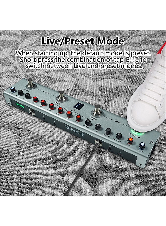 Generic Bass Multi Effects Pedal 3 Band Equalizers XLR Balanced Output 3 Delays 3 Reverbs Bass Effects Pedal BT Connection Type-C Rechargeable  - Image 5