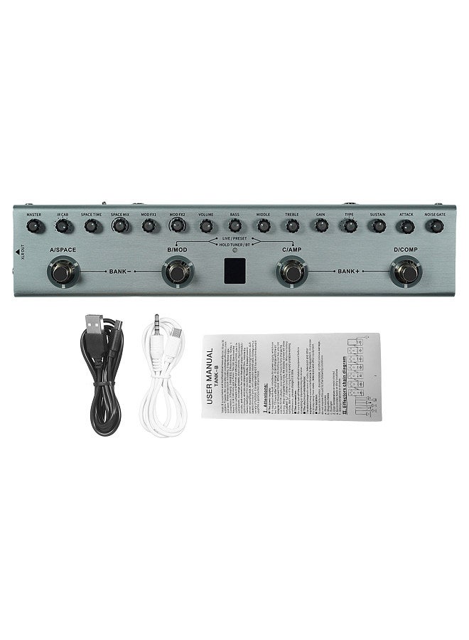 Generic Bass Multi Effects Pedal 3 Band Equalizers XLR Balanced Output 3 Delays 3 Reverbs Bass Effects Pedal BT Connection Type-C Rechargeable  - Image 2