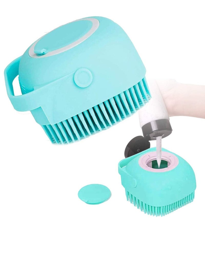 2 in 1 Silicone Bath Body Brush with Shampoo Dispenser For women Blue - Image 1