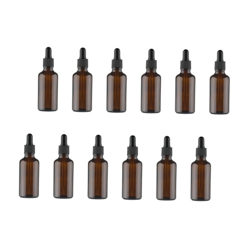 12pcs Amber Dropper Bottles For Essential Oil Travel Spray Brown Color 5.8x2.5cm - Image 2