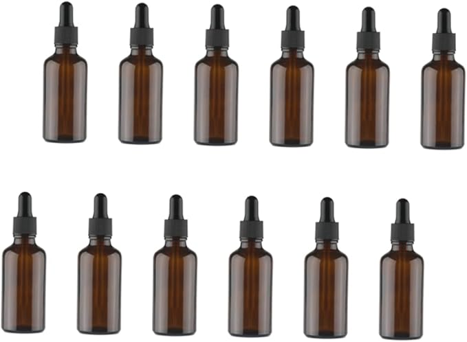 12pcs Amber Dropper Bottles For Essential Oil Travel Spray Brown Color 5.8x2.5cm - Image 1