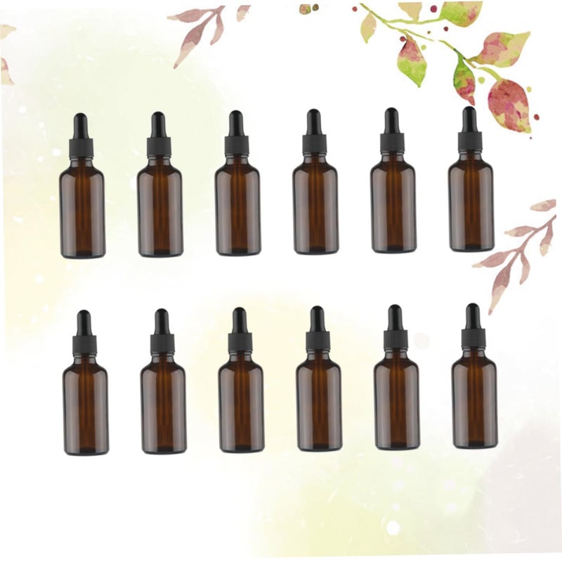 12pcs Amber Dropper Bottles For Essential Oil Travel Spray Brown Color 5.8x2.5cm - Image 3