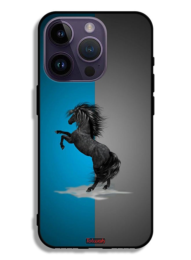 Tolwak Apple iPhone 14 Pro Protective Case Horse Art - Image 2