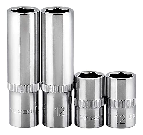 BRAZEN 12mm Socket Four Pack (3/8" Drive, Multi Type) - Image 4
