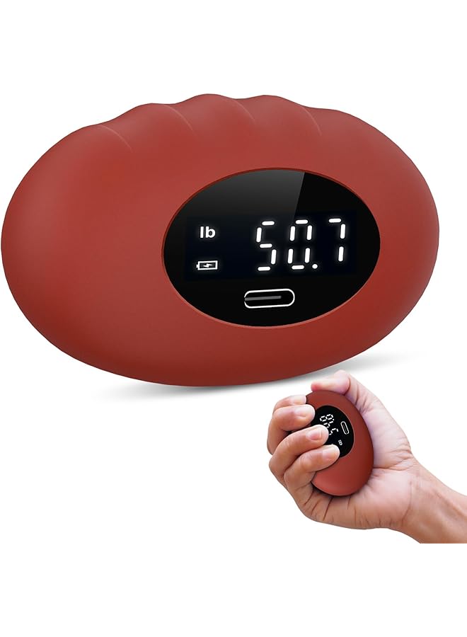 إكسفور مقوي قبضة اليد مع شاشة LED قابلة للتعديل حتى 396 رطلاً (180 كجم) مقبض يد قابل لإعادة الشحن عبر USB ومدرب قوة الساعد وكرات تخفيف التوتر للبالغين والأطفال - Image 1