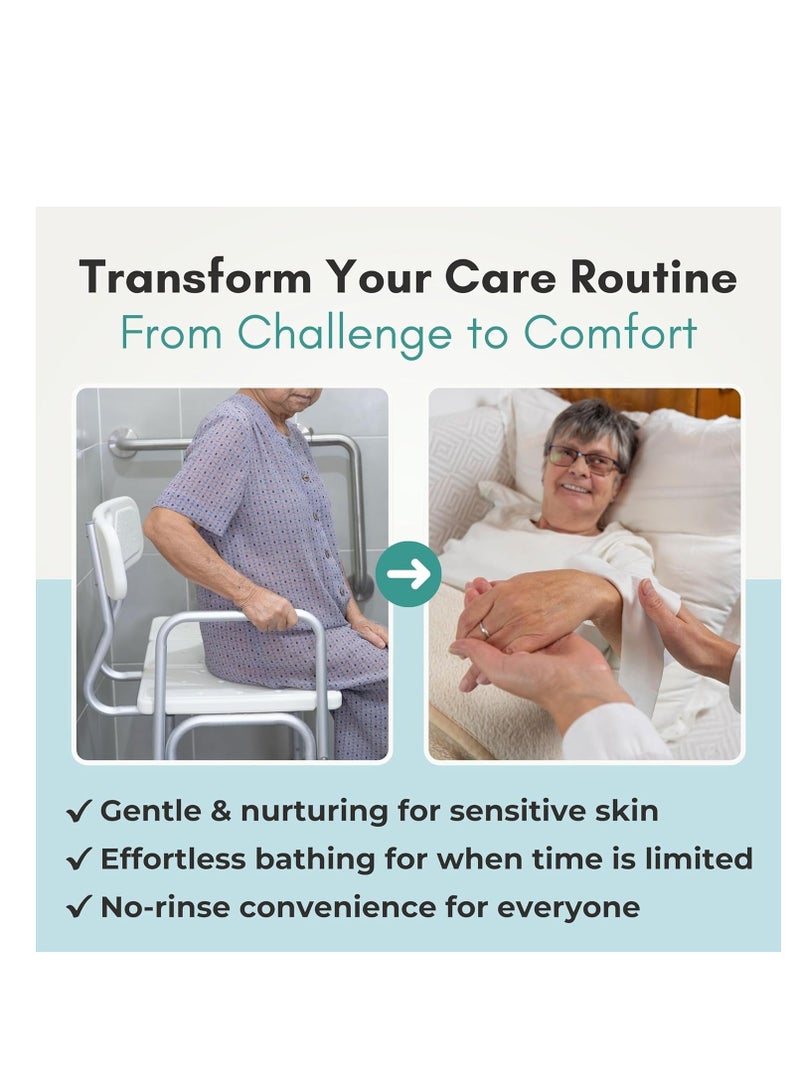 Nurture Valley Nurture XL Ultra Thick Body Wipes for Adults w/Aloe | 40 Extra Large Disposable Cloth Wet Cleansing No Rinse Bathing Washcloths, Waterless Shower | Bath Wipe for Women, Men & Elderly - Image 2