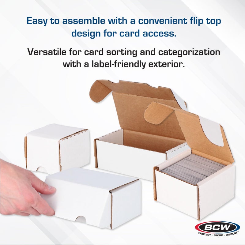 BCW 400 Count Trading Card Storage Box - 4ct | Cardboard Organizer for Baseball  Basketball  Football Cards  MTG  Pokemon | Card Game Storage & Protection | Card Storage Box | Assembly Required - Image 5